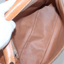 CELINE Macadam Canvas Shoulder Bag PVC Leather Brown Gold Auth yk18347-10