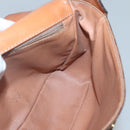 CELINE Macadam Canvas Shoulder Bag PVC Leather Brown Gold Auth yk18347-18