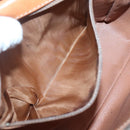 CELINE Macadam Canvas Shoulder Bag PVC Leather Brown Gold Auth yk18347-11