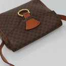 CELINE Macadam Canvas Shoulder Bag PVC Leather Brown Gold Auth yk18347-6