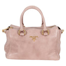 PRADA Hand Bag Leather 2way Pink Gold Auth yk18353M-13