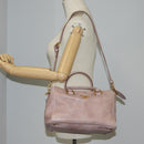PRADA Hand Bag Leather 2way Pink Gold Auth yk18353M-25