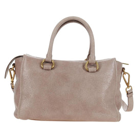 PRADA Hand Bag Leather 2way Pink Gold Auth yk18353M - 0