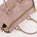 PRADA Hand Bag Leather 2way Pink Gold Auth yk18353M-6
