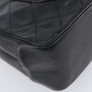 CHANEL Matelasse Chain Hand Bag Lamb Skin Vintage Black Gold CC Auth yk18374A-13