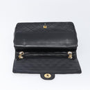 CHANEL Matelasse Chain Hand Bag Lamb Skin Vintage Black Gold CC Auth yk18374A-17