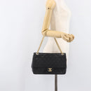 CHANEL Matelasse Chain Hand Bag Lamb Skin Vintage Black Gold CC Auth yk18374A-26