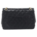 CHANEL Matelasse Chain Hand Bag Lamb Skin Vintage Black Gold CC Auth yk18374A-3