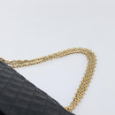 CHANEL Matelasse Chain Hand Bag Lamb Skin Vintage Black Gold CC Auth yk18374A-8