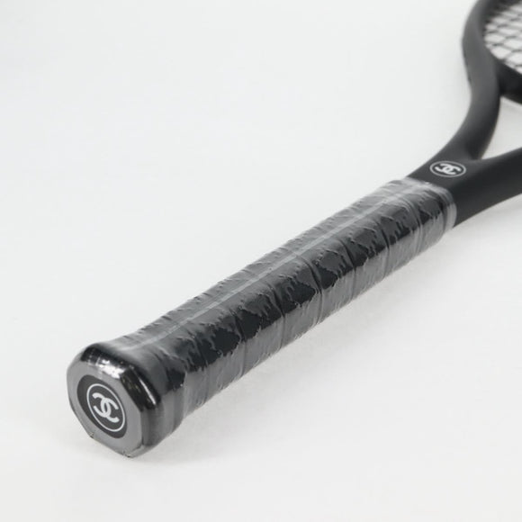 CHANEL Tennis Racket Case Set COCO Mark plastic Black White CC Auth yk18381V