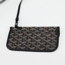 GOYARD Herringbone Saint Louis PM Tote Bag PVC Leather Black Auth yk18382SM-21