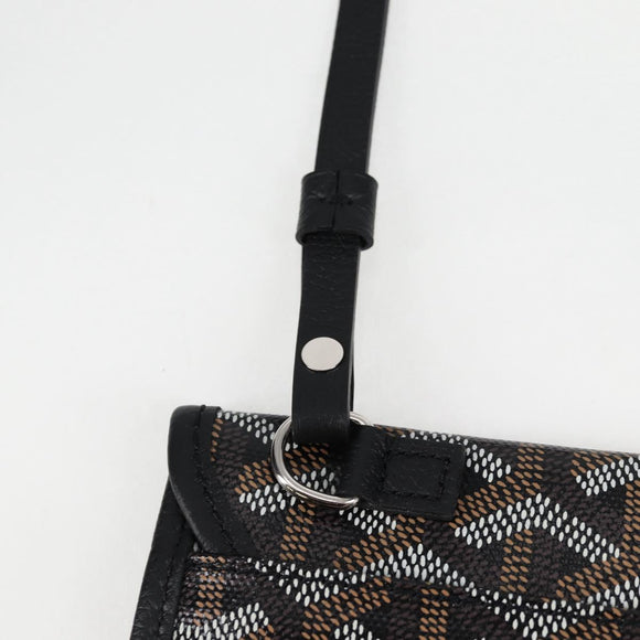 GOYARD Herringbone Saint Louis PM Tote Bag PVC Leather Black Auth yk18382SM