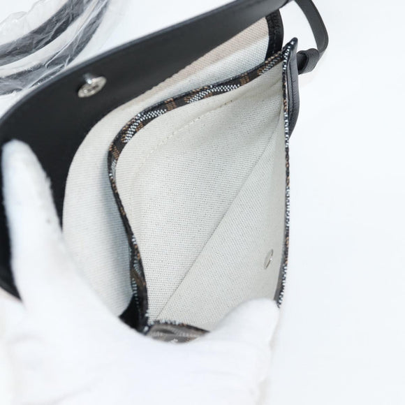 GOYARD Herringbone Saint Louis PM Tote Bag PVC Leather Black Auth yk18382SM