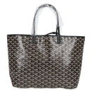 GOYARD Herringbone Saint Louis PM Tote Bag PVC Leather Black Auth yk18382SM-2