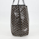 GOYARD Herringbone Saint Louis PM Tote Bag PVC Leather Black Auth yk18382SM-3