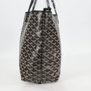 GOYARD Herringbone Saint Louis PM Tote Bag PVC Leather Black Auth yk18382SM-4
