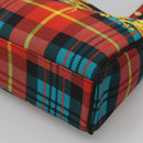 VERSACE Tote Bag Canvas Red Gold Auth yk18395-9