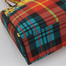 VERSACE Tote Bag Canvas Red Gold Auth yk18395-16