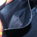 VERSACE Tote Bag Canvas Red Gold Auth yk18395-20