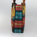 VERSACE Tote Bag Canvas Red Gold Auth yk18395-4