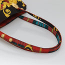 VERSACE Tote Bag Canvas Red Gold Auth yk18395-7