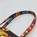 VERSACE Tote Bag Canvas Red Gold Auth yk18395-8