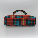 VERSACE Tote Bag Canvas Red Gold Auth yk18395-5