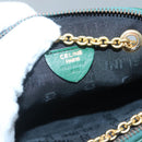 CELINE Chain Shoulder Bag Leather Green Gold Auth yk18399-11