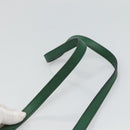 CELINE Chain Shoulder Bag Leather Green Gold Auth yk18399-8