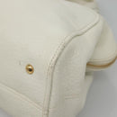 FENDI Chameleon Hand Bag Leather 2way White Gold Auth yk18403-9