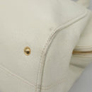 FENDI Chameleon Hand Bag Leather 2way White Gold Auth yk18403-15