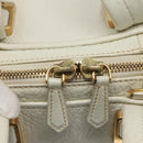 FENDI Chameleon Hand Bag Leather 2way White Gold Auth yk18403-10