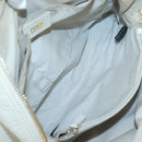 FENDI Chameleon Hand Bag Leather 2way White Gold Auth yk18403-11