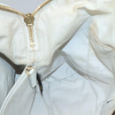 FENDI Chameleon Hand Bag Leather 2way White Gold Auth yk18403-19