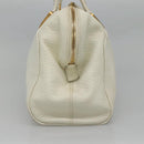 FENDI Chameleon Hand Bag Leather 2way White Gold Auth yk18403-4