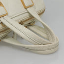 FENDI Chameleon Hand Bag Leather 2way White Gold Auth yk18403-7