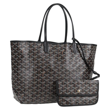 GOYARD Herringbone Saint Louis PM Tote Bag PVC Black Auth yk18410M