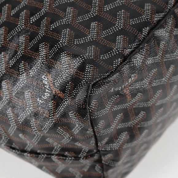 GOYARD Herringbone Saint Louis PM Tote Bag PVC Black Auth yk18410M