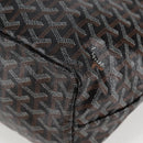 GOYARD Herringbone Saint Louis PM Tote Bag PVC Black Auth yk18410M-14