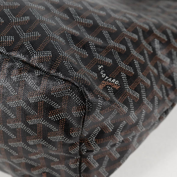 GOYARD Herringbone Saint Louis PM Tote Bag PVC Black Auth yk18410M