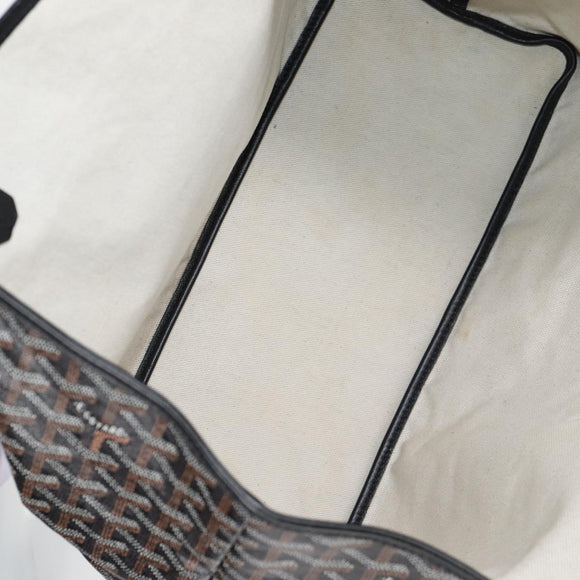 GOYARD Herringbone Saint Louis PM Tote Bag PVC Black Auth yk18410M