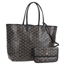 GOYARD Herringbone Saint Louis PM Tote Bag PVC Black Auth yk18410M-1