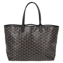 GOYARD Herringbone Saint Louis PM Tote Bag PVC Black Auth yk18410M-13