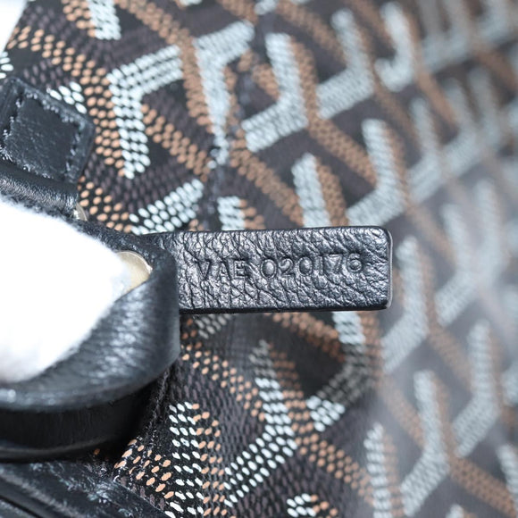 GOYARD Herringbone Saint Louis PM Tote Bag PVC Black Auth yk18410M