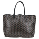 GOYARD Herringbone Saint Louis PM Tote Bag PVC Black Auth yk18410M-2
