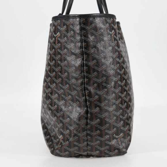 GOYARD Herringbone Saint Louis PM Tote Bag PVC Black Auth yk18410M