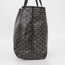 GOYARD Herringbone Saint Louis PM Tote Bag PVC Black Auth yk18410M-4