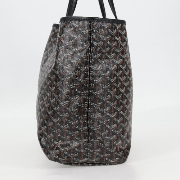 GOYARD Herringbone Saint Louis PM Tote Bag PVC Black Auth yk18410M
