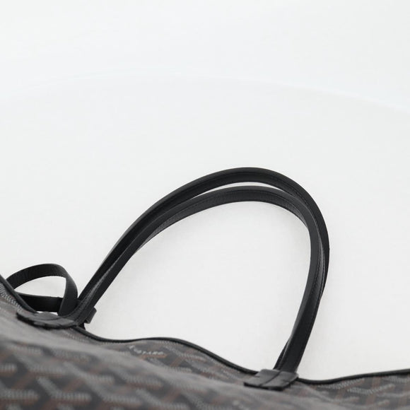 GOYARD Herringbone Saint Louis PM Tote Bag PVC Black Auth yk18410M