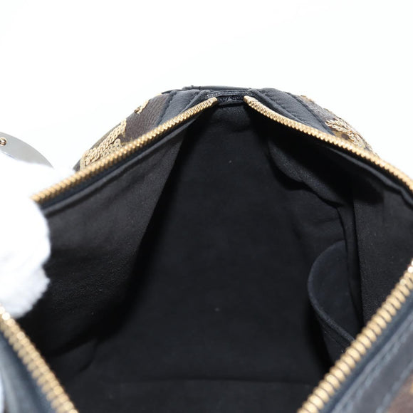 LOUIS VUITTON Monogram Eclipse Sequins Speedy 30 Tasche Gold M40244 Auth yk18412M